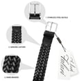thumbnail image 4 of Falari Men's Braided Belt 100% Genuine Leather Stainless Steel Buckle 35mm ( Black - Large), 4 of 4