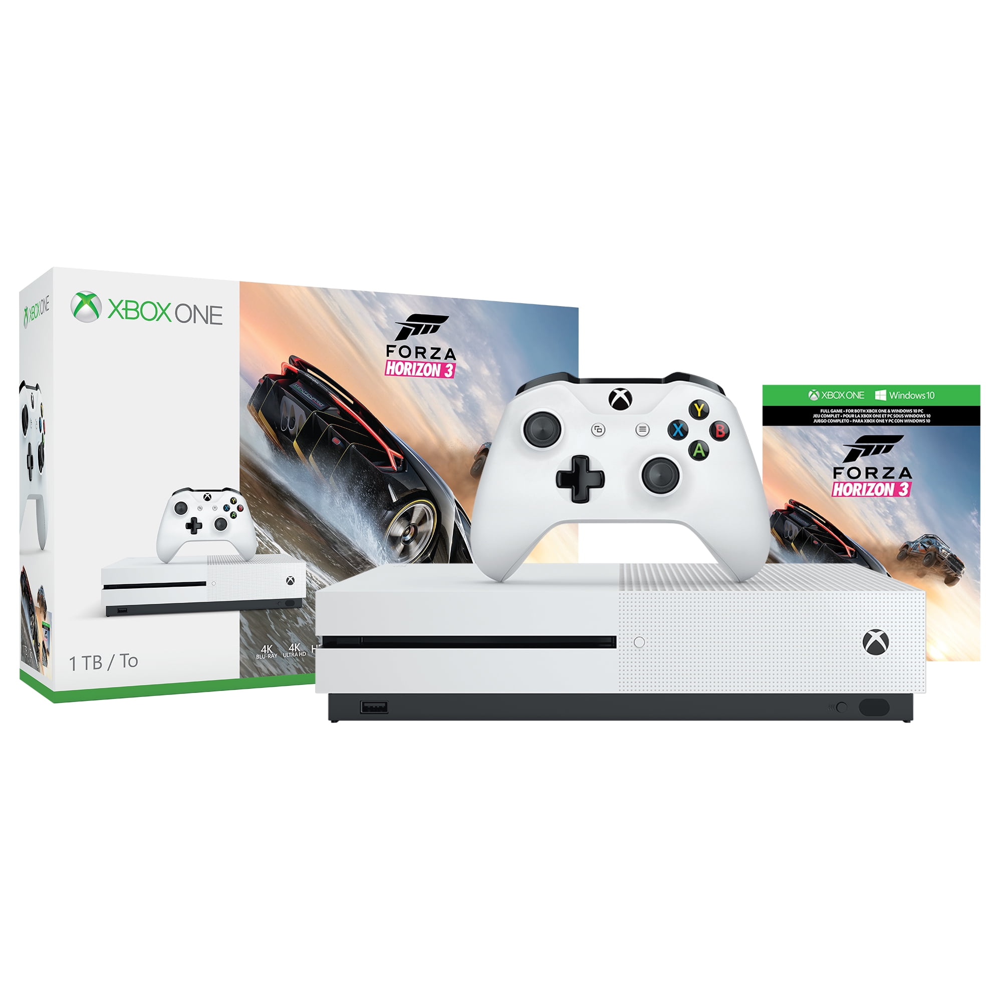 Xbox One S 1TB Forza Horizon 4 Console Bundle - Digital download of Forza  Horizon 4 included - White Controller & Xbox One S included - 8GB RAM 1TB  HD