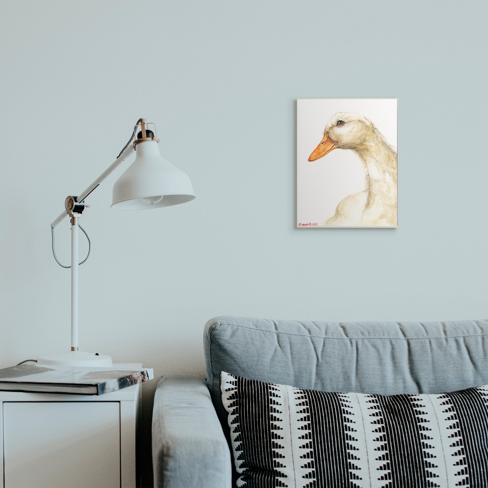 Stupell Industries Country Goose Portrait Soft Feather Bird Wall Plaque, 10 x 15, Design by George Dyachenko