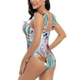thumbnail image 5 of Yiaed Cactus Print Women's Ruffled One Piece Swimsuit V Neck Swimwear Slimming Monokini for Woman-Small, 5 of 8