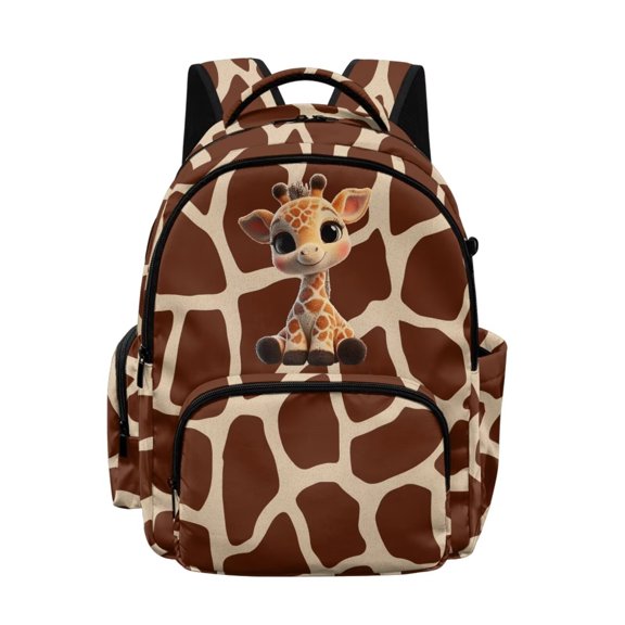 DISNIMO Cute Giraffe Print 17 Inch Kids School Bag, Breathable Long Lasting School Backpack with Customizable Straps for Boys Girls Daily Use Travel
