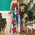 thumbnail image 7 of Hvot&aat 4th of July Romper For Women Independence Day Print Loose Buttoned Jumpsuit American Flag Wide Leg Overall with Pockets, 7 of 7