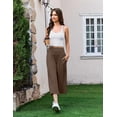 thumbnail image 5 of Ekouaer Womens Pajama Pants Wide Leg Capri Yoga Pants Lounge Comfy Sleep Pj Bottoms with Pockets Brownie, 5 of 6