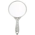 thumbnail image 2 of FRCOLOR Retro Rose Handle Mirror Silver ABS Compact and Practical for Home, 2 of 6