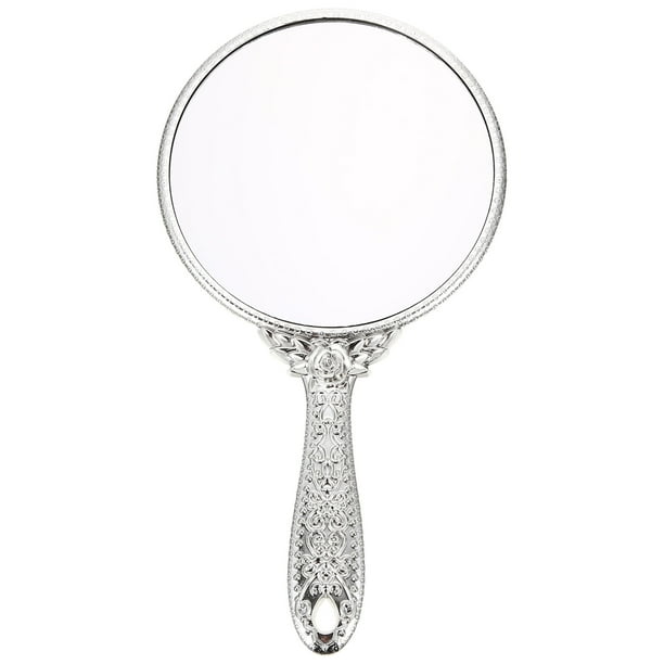 Retro manija espejo portátil mujer maquillaje espejo lleva espejo de mano