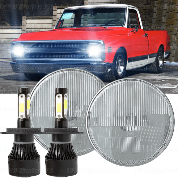 FOR 1967-1972 Chevy C10 Pair 7 inch LED Headlights Round DOT Approved Hi/Lo Lamp