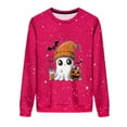 thumbnail image 4 of Sriper Halloween Clothes for Women, Ghost Pumpkin Graphic Shiny Sweatshirt, Spooky Trendy Pullover, Tunic Tops, Winter Hiking Clothes, Soft & Warm Fabric Cute Sudaderas Para Mujer Pink M, 4 of 8