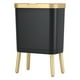 thumbnail image 2 of Advancent Bote de basura de plástico eficiente y duradero para cocina - Cubo de basura de dormitorio delgado fácil de liviano Suministros de limpieza para el hogar oro negro (15L33.2*19.6*48.5cm, 2 of 6