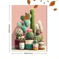 thumbnail image 3 of Pink Green Cactus Canvas Wall Art, Quirky Illustration Print, College Apartment Home Wall Decor, 3 of 8