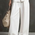 thumbnail image 6 of NMMUED Women's Linen 2 Piece Sets Summer Outfits Vest Waistcoat Casual Dressy Work Vacation Travel Pants Sets White XS, 6 of 7
