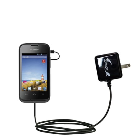Gomadic Intelligent Compact AC Home Wall Charger suitable for the T-Mobile Prism II - High output power with a convenient, foldable plug design - Uses
