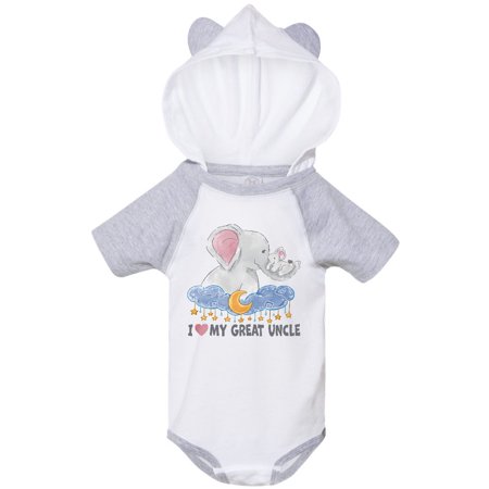 

Inktastic I Love My Great Uncle Cute Elephants with Moon and Stars Gift Baby Boy or Baby Girl Bodysuit