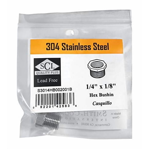 Buje HEX Smith Cooper 1/4x1/8 de acero inoxidable