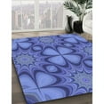 thumbnail image 3 of Ahgly Company Machine Washable Indoor Round Transitional Sky Blue Area Rugs, 6' Round, 3 of 7