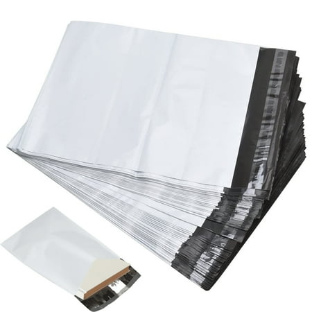 SJPACK 500 Pcs 9 x 12 Poly Mailers Envelopes Shipping Bags Poly Bag Mailer 2 Mil - White Pouches Self-Sealing, Waterproof and Tear-Proof Postal Bags