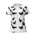 thumbnail image 4 of Wukai Funny Chicken Casual V-Neck Graphic Tees for Women: Lightweight and Breathable Summer Tops with Stylish Design-XX-Large, 4 of 8