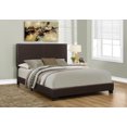 thumbnail image 1 of Monarch Specialties Bed, Queen Size, Platform, Bedroom, Frame, Upholstered, Pu Leather Look, Wood Legs, Brown, Transitional, 1 of 3