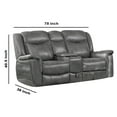 thumbnail image 5 of Leatherette Recliner Wooden Loveseat with Power Cord and USB Docks, Gray, 5 of 5