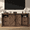 Brown, variant on IFMUST Farmhouse TV Stand for TVs up to 80" - Wood Entertainment Center with 4 Drawers & Barn Door & Adjustable Shelves, Black