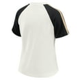 thumbnail image 3 of Women's WEAR by Erin Andrews White New Orleans Saints Sleeve Stripe Distressed Raglan T-Shirt, 3 of 6