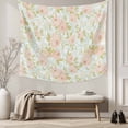thumbnail image 5 of Beige Flowers Tapestry for Bedroom Wall Hanging Tapestry, Farmhouse Botanical Floral Green Leaves Ceiling Backdrop Tapestries Poster Blanket Wall Decor for Teens Room Living Room Dorm 55" x 73", 5 of 8