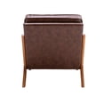 thumbnail image 2 of YesFashion Arm Chair, Living Room Chairs with Solid Wood Frame, Curved Edges, Wooden Legs Modern Accent Upholstered Sofa Chairs for Living Room, Bedroom, Office, 2 of 9