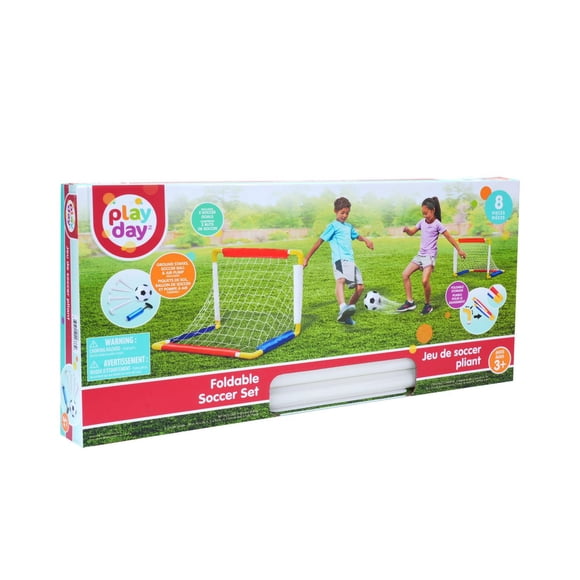 PD Playday Foldable Soccer Set, Item Includes 2 Soccer Goals and 1 Ball, Age Suitable for 3 and up