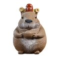 thumbnail image 1 of Figura de carpincho de arcilla para mascota de té, adorno decorativo en miniatura para mesa, estatua de animal para salón de té, escritorio, estante,, 1 of 9