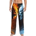thumbnail image 1 of Fotbe Red And Blue Fire Skull Warrior Pantalones de Pijama para Hombre, Pantalones de Dormir, Pantalones de Casa con Cintura Ajustable y Bolsillos-3X-Large, 1 of 6