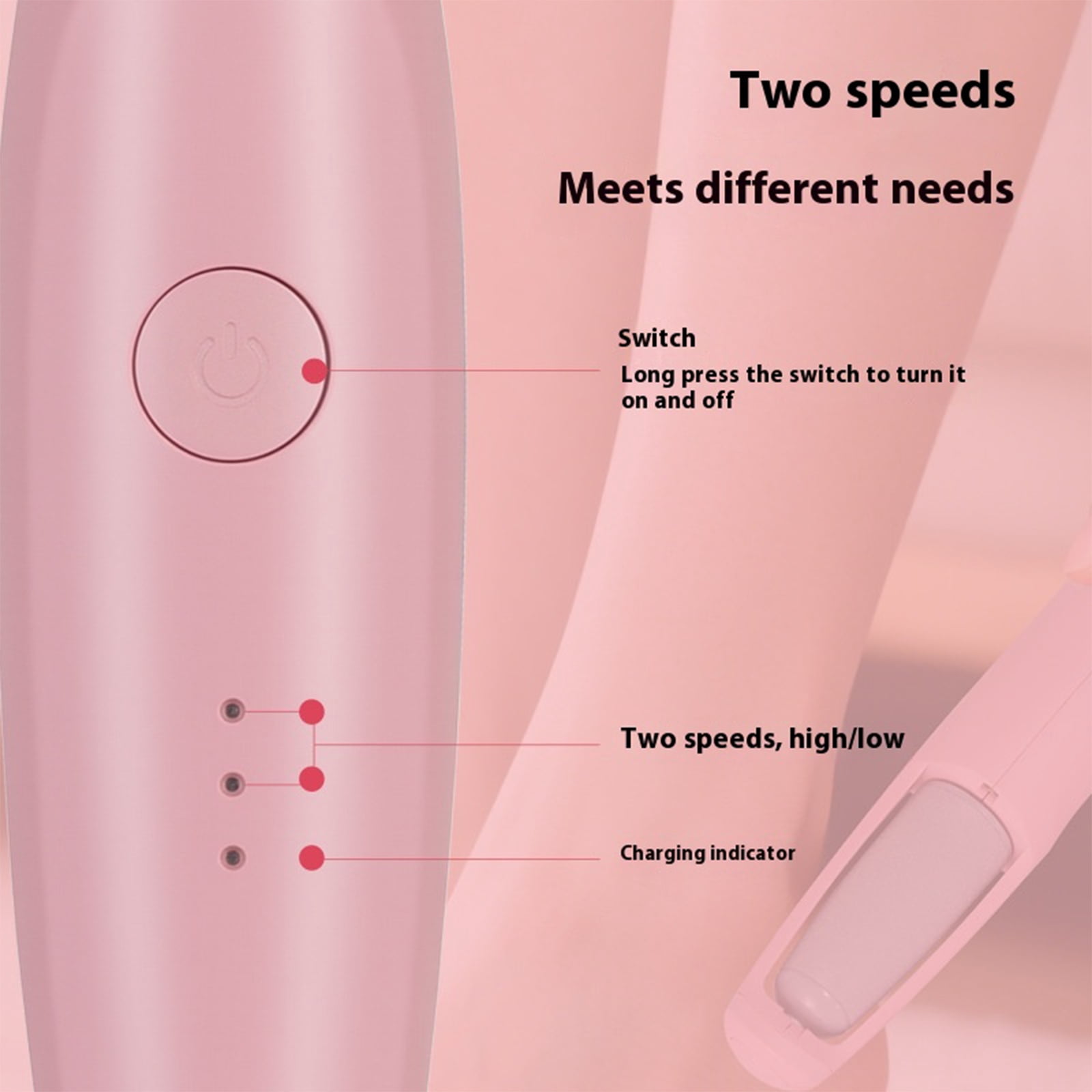 Electric Callus Remover Foot Grinder for Dead Skin, Replaceable Sandpaper Pedicure Tool with 3 Speeds