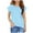 Blue., variant on Agkizg Summer Girls Casual Tops Fashion Short Sleeve Tees Round Neck Solid Color T Shirts Loose Fitting Cute Kids Clothes Tops