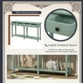 thumbnail image 4 of Narrow Console Table for Entryway, Solid Wood Sofa Table with 4 Drawers and Bottom Shelf, Buffet Sideboard Storage Cabinet with 6 Legs and Handles for Living Room, Hallway, Dining Room, Tiffany Blue, 4 of 7
