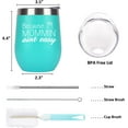 thumbnail image 6 of Mom Wine Tumbler, Because Mommin'' ani''t easy Funny Mom Gifts from Daughters Sons for Mother''s Day Christmas Xmas Gift, 12 Oz Stainless Steel Insulated Wine Tumbler with Lid and Straw, Mint, 6 of 6