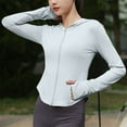 thumbnail image 7 of Delliss Womens Sun Protection Hoodie Jacket Full Zip Thumb Hole Slim Fit Clothing, 7 of 7