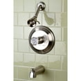 thumbnail image 2 of Kingston Brass KB2638WCL Wall Mount Tub & Shower Faucet With Single Crystal Octagonal Knob Handle, Brushed Nickel, 2 of 5