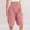 Pink, variant on PWPSG Womens Elastic Waist Loose Casual Capris, Drawstring Waist with Adjustable Hem, Vintage Fabric for Streetwear Outfits Blue S
