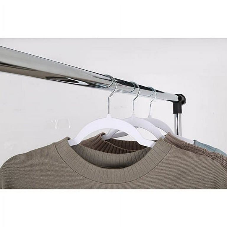 HANGERWORLD White Plastic Hangers 10 Pack - 14inch No Shoulder Bump, Slim Space-Saving Hanger