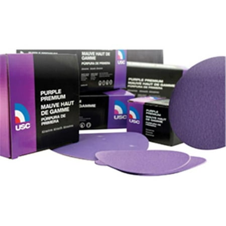 

U. S. Chemical & Plastics USC-990000 3 in. 40 Grit Hook & Loop Discs Purple