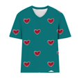 thumbnail image 3 of Plebaso T-Shirts Grande Taille pour Femmes Col en V Manches Courtes Imprimé Blouses d'Été Décontractées Amples, 3 of 4