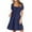 Navy, variant on Erwazi Womens Summer Mini Dresses Puff Short Sleeve Square Neck Casual Smocked Short Dress Tiered Swing Dress with Pockets