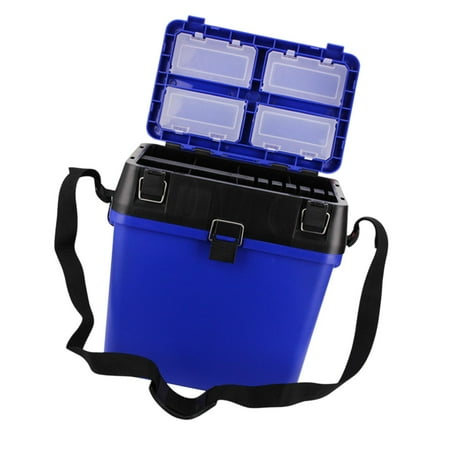 Pitycbo Boat ing Tackle Box ing Equipment Adjustable Shoulder Strap Seat Box Blue