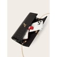 thumbnail image 6 of REMANLAND Women's PVC Tote Clutch Bag with Detachable Chain Strap, Black, 6 of 6