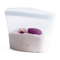 Stasher Premium Silicone Reusable Food Storage Container, Holds 1 cup, Pinch Loc Seal, Dishwasher Safe/Leak Free, Clear, 1 Bowl