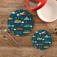 thumbnail image 2 of SKYSONIC Cartoon Car Truck Pot Holders Trivets, 2 Pcs Heat Resistant Trivets, Cotton Thread Weave Mats for Hot Pads Pans Pot Bowl Teapot for Kitchen Decor, 2 of 7