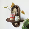 thumbnail image 4 of Rattan Wall Shelf, Decorative Hanging Shelf, 11.8 x 14.57 Inches, Modern Floating Shelf for & DecorBoho, Decorative Hanging Shelf with Arched Design for Living Room, Bedroom, Bathroom (Coffee), 4 of 6