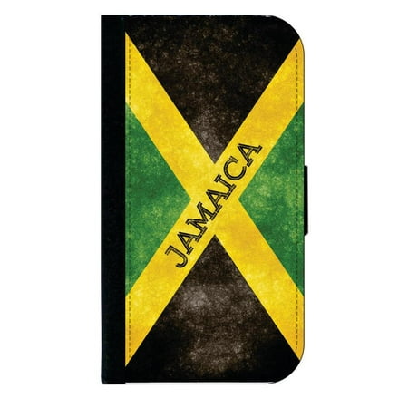 Jamaica Grunge Flag Phone Case Compatible with the Samsung Galaxy s9 - Wallet Style with Card