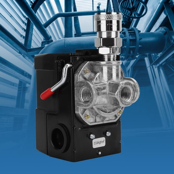 Pressure Switch For Air Compressor, 4 Hole G1/4" 75~120psi 220V Air Compressor Replacement Parts Central Pneumatic Compressor Parts Automatic Pressure Switch Control Valve For Air