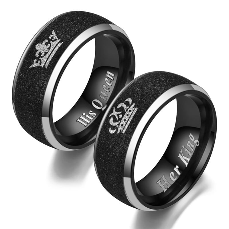 Akoada Akoada King Queen Ring Matte Black Couple Rings King And