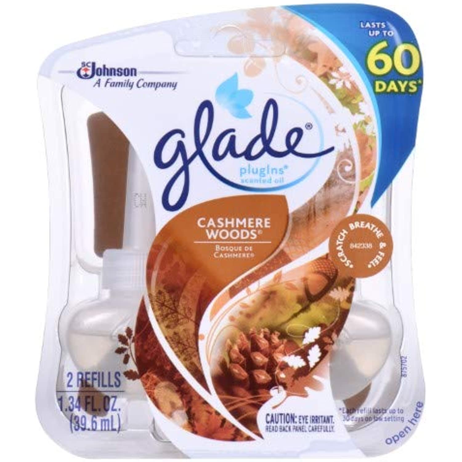 Glade PlugIns Scented Oil Refills Cashmere Woods (Pack Of 2)