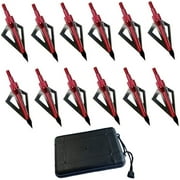 FOUUA Hunting Broadheads, 12Pack 3 Blades Crossbow Broadheads, 100 Grain Archery Broadheads for Crossbow and Compound